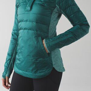 Lululemon Goose Down For a Run Quilted Puffer Pullover Forage Teal Size 6 Active